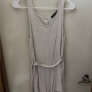 Sleeveless Beige Linen Romper